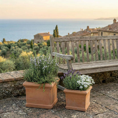 Terrakotta Topf quadratisch 25,8x25,8x24cm – frostfest & handgefertigt | Toscana
