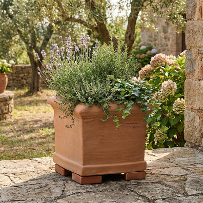 Terrakotta Topf quadratisch 25,8x25,8x24cm – frostfest & handgefertigt | Toscana