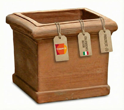 Terrakotta Pflanzkübel Cubo Liscio 30cm frostfest Antico Mestiere