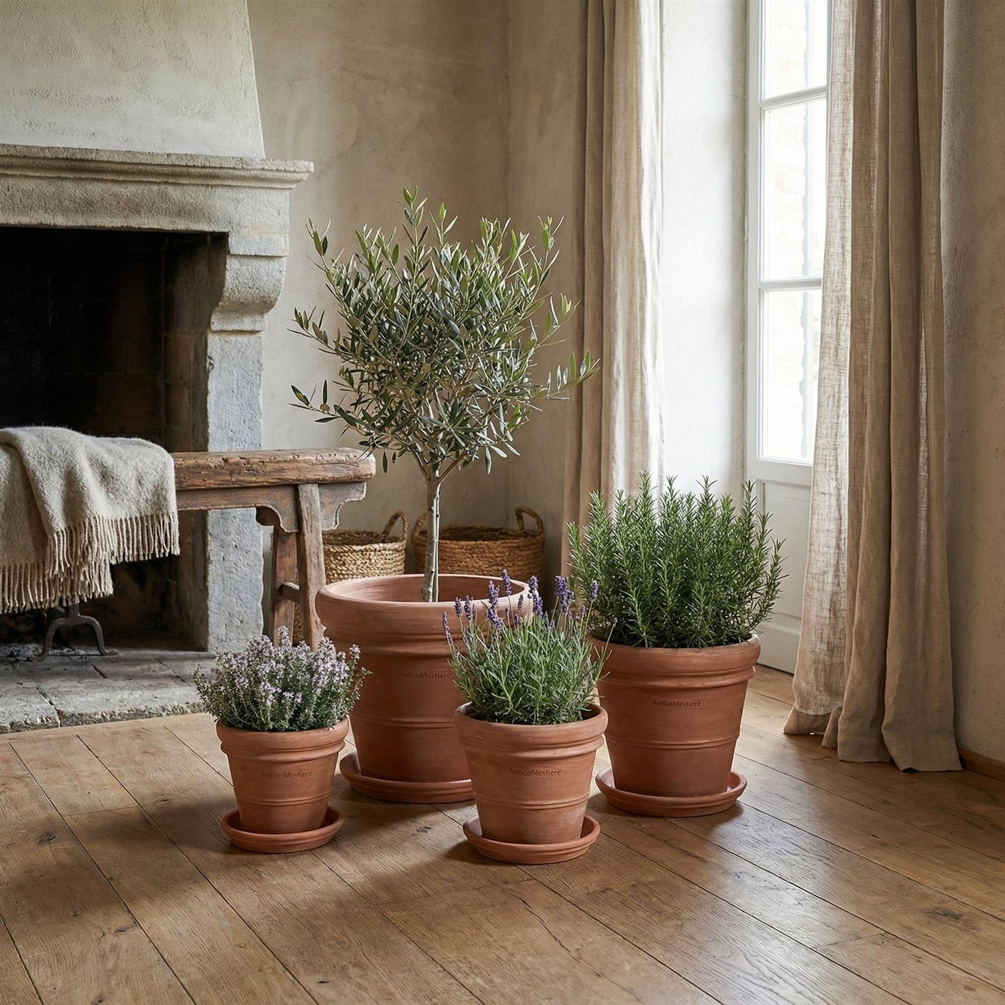 Pflanzgefäß Terrakotta "Doppio Bordo" 45cm