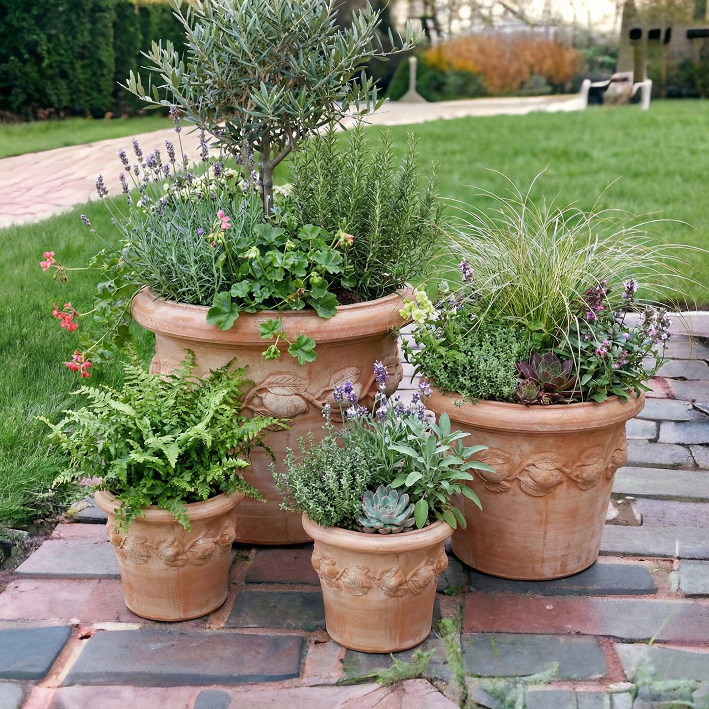 Pflanzkübel Terrakotta XXL Siena Limoni 60 cm 4er SET
