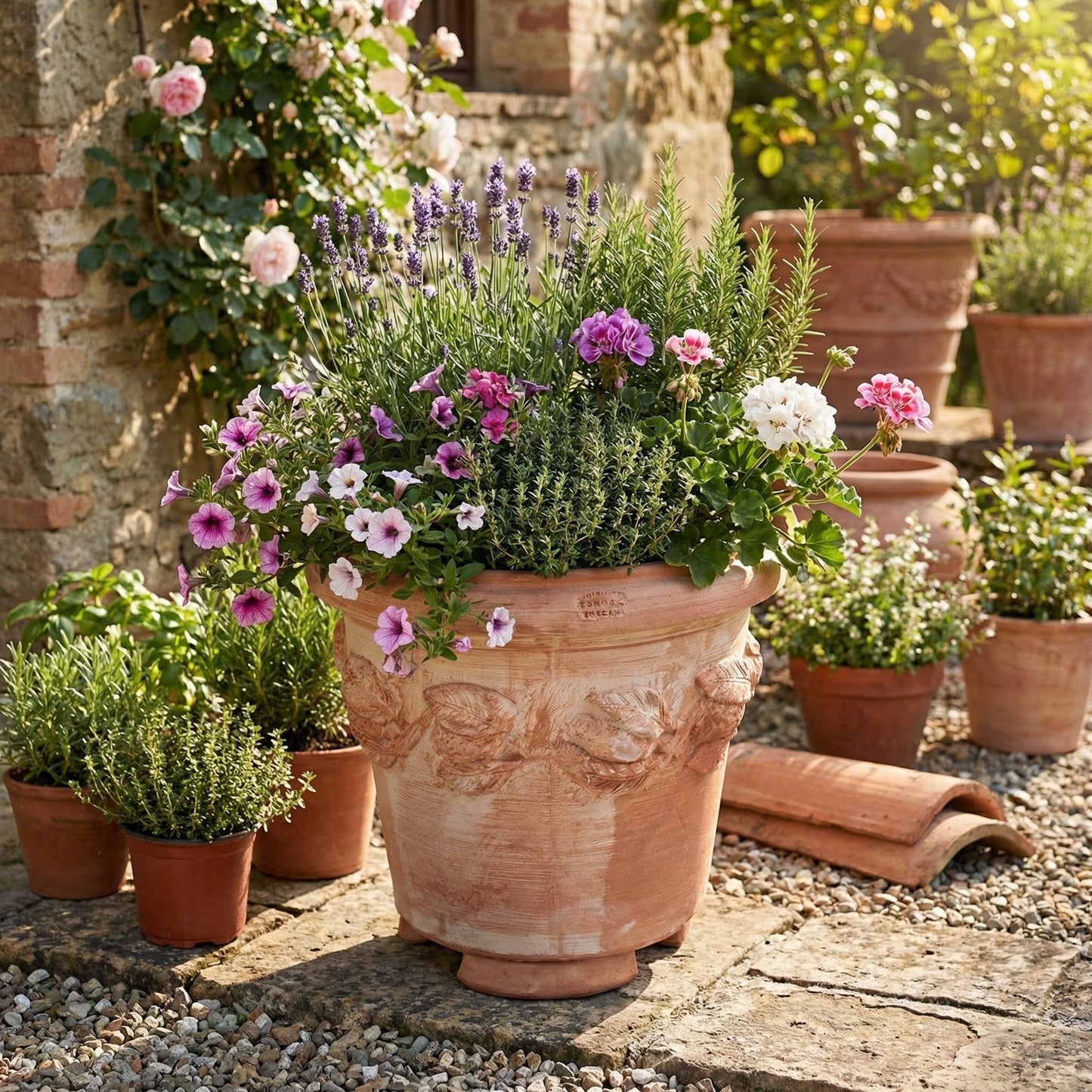 Pflanzkübel Terrakotta XXL Siena Limoni 60 cm 4er SET