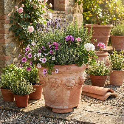 Pflanzkübel Terrakotta XXL Siena Limoni 60 cm 4er SET