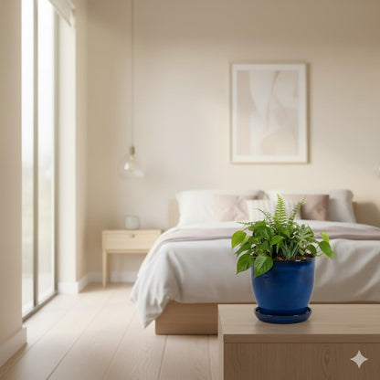 Keramik-Set "EggPot" Royal Blau – Topf inkl. Untersetzer