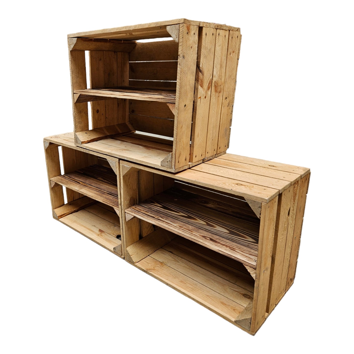 Holzkisten Vintage 3er Set 50 x 40 x 30cm Ablage Lang