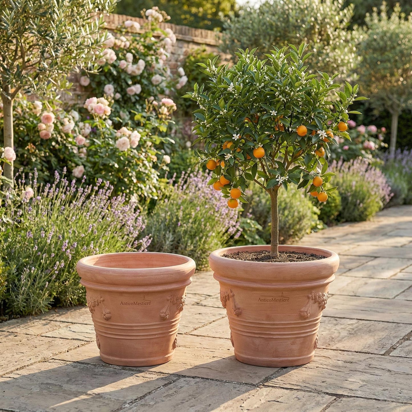 Pflanzgefäß Terrakotta "Doppio Bordo Festonato" 80cm