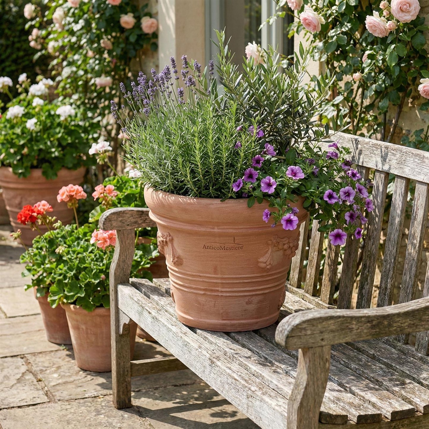 Terrakotta Pflanzkübel "Festonato" – Ø 31 cm – Italien – Handarbeit – Frostfest