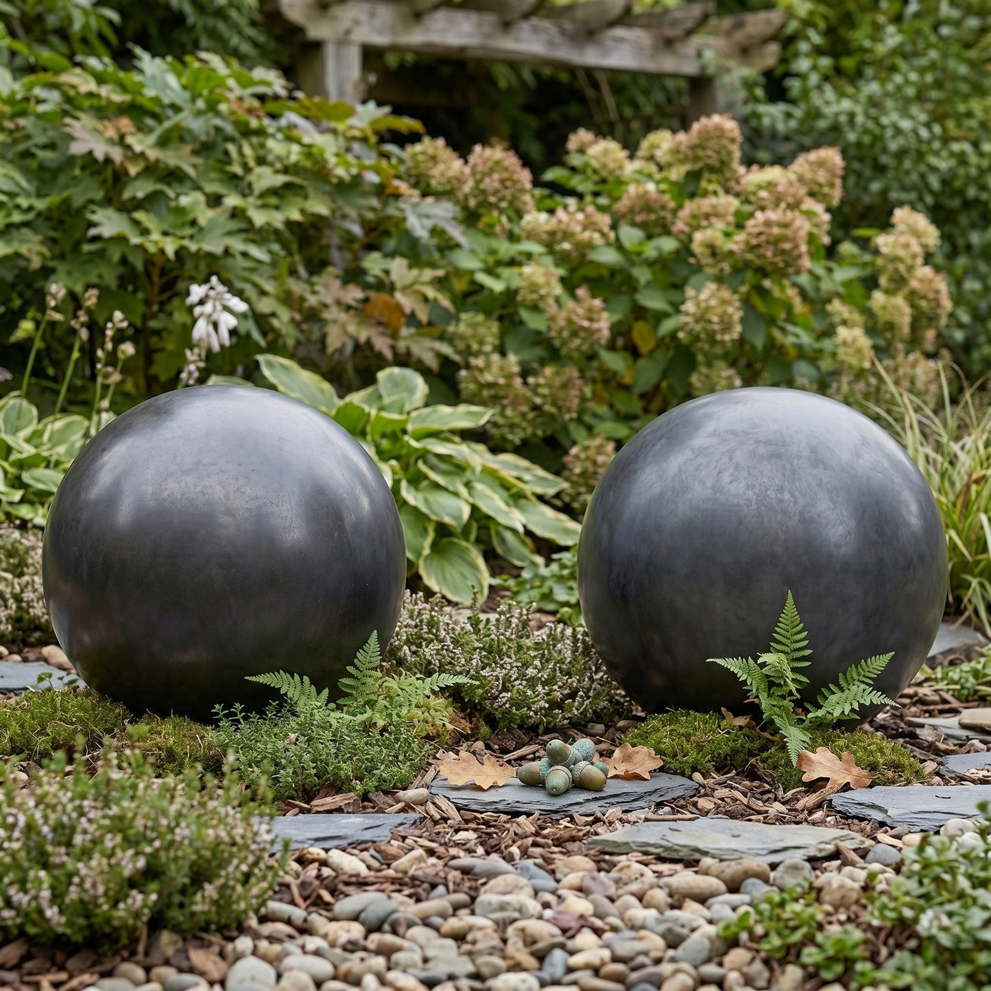 Gartenkugel Rosenkugel Keramik 12cm Anthrazit glasiert