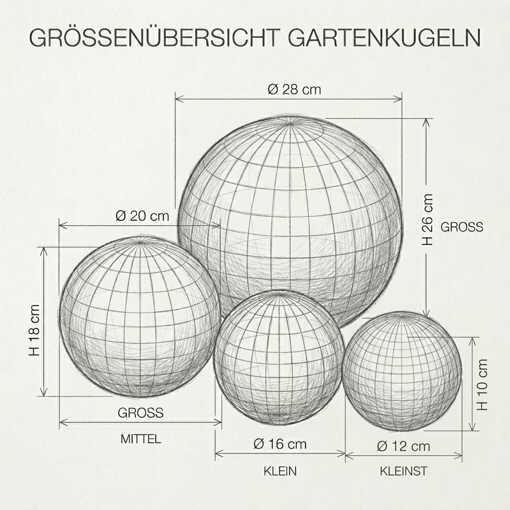 Gartenkugel Rosenkugel Keramik 28cm Grau-Weiß glasiert