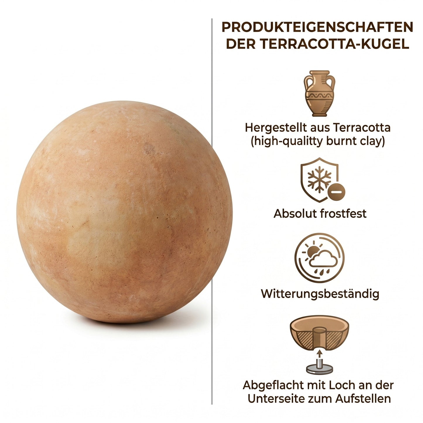 Gartenkugel Terrakotta 16cm