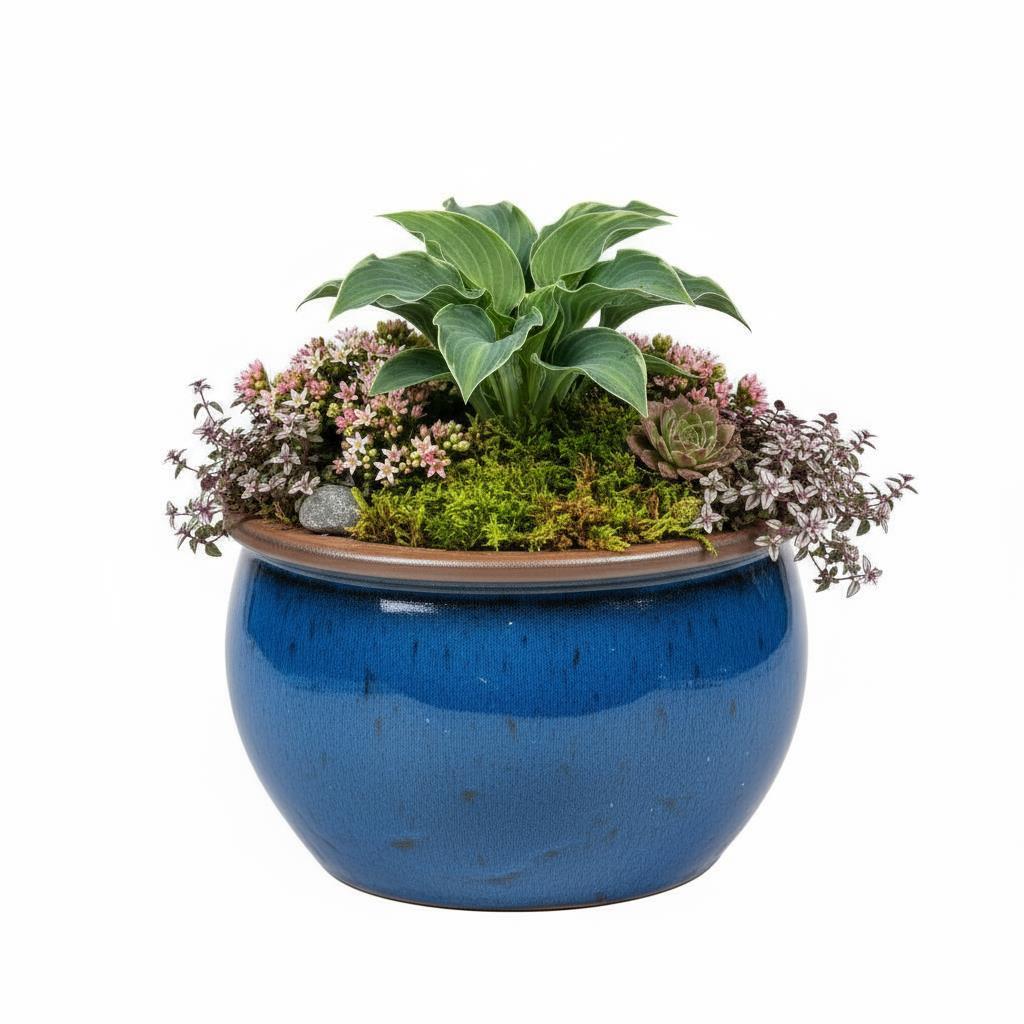Blumentopf Pflanzgefäß Keramik Modell "Bavaria" 45cm Royal Blau