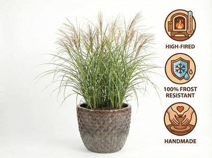 Keramik Pflanzgefäß "Bubble" Braun – Ø 38cm