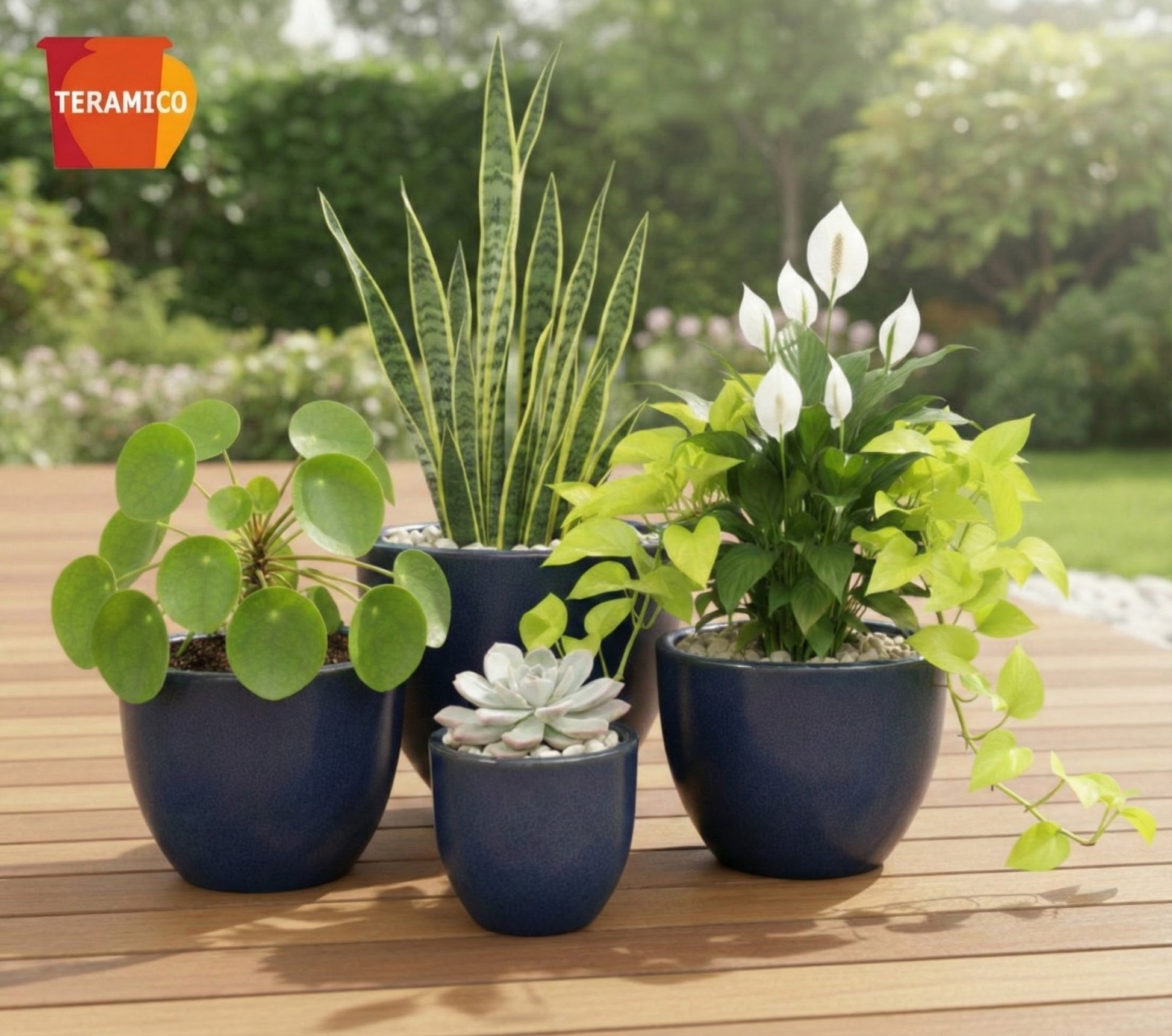 Pflanzgefäß Set Egg Pot Dunkelgrau - Vier bauchige Keramiktöpfe