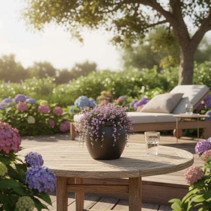 Keramik Pflanzgefäß "Bavaria" Anthrazit – Wählbare Größen (21-37cm