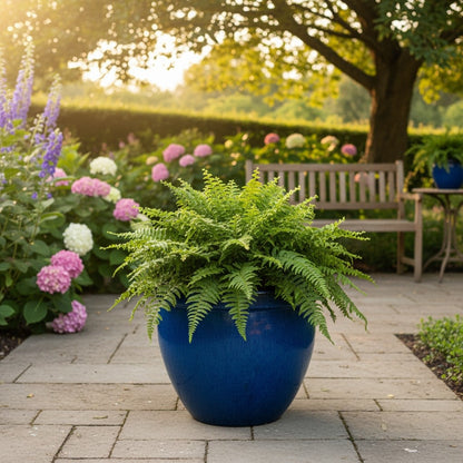 Keramik Pflanzgefäß-Serie "Bavaria Tall" Royal Blau – Wählbare Größen