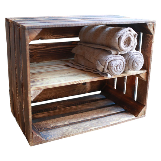 Étagère en bois avec tablette longue 50 x 40 x 30 cm flammée
