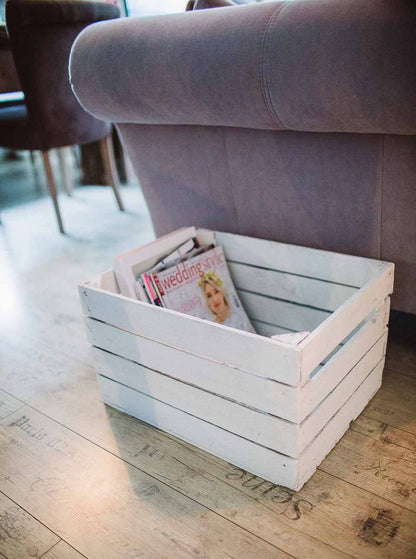 Holzkiste Obstkiste Weinkiste WEIß Used Vintage 50 x 40 x 30cm im 3er SET