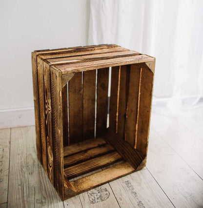 Obstkisten 6er Set Vintage Geflammt 50 x 40 x 30cm