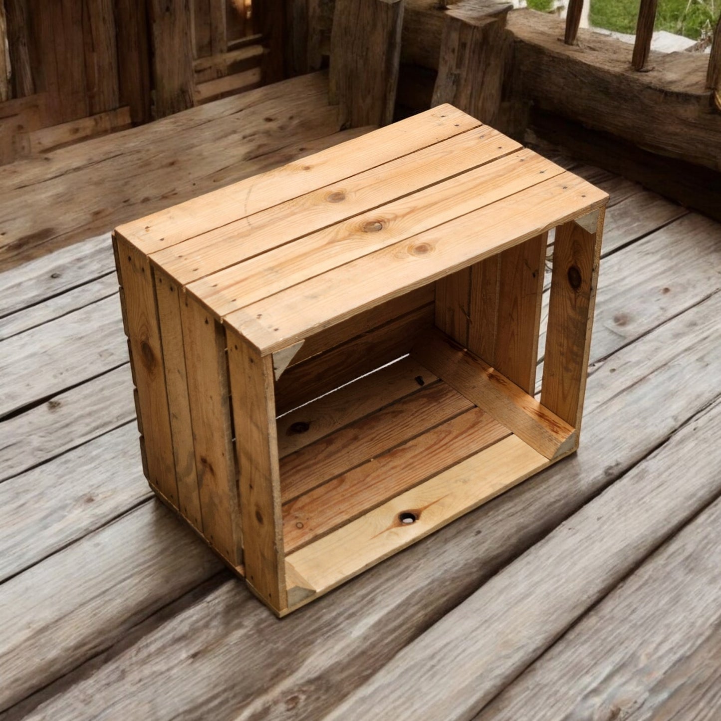 Holzkisten 12er Set 50 x 40 x 30cm Vintage Natur massiv und stabil