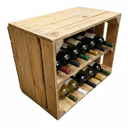 Obstkisten SET Vintage Natur mit Zwischenbrett Längs 50 x 40 x 30cm