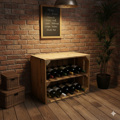 Obstkisten SET Vintage Natur mit Zwischenbrett Längs 50 x 40 x 30cm