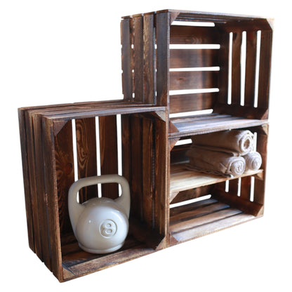 Obstkisten 50 x 40 x 30cm Geflammt 3er Set Regal Lang