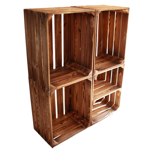 Lot de 4 étagères en bois 50 x 40 x 30 cm avec étagère courte
