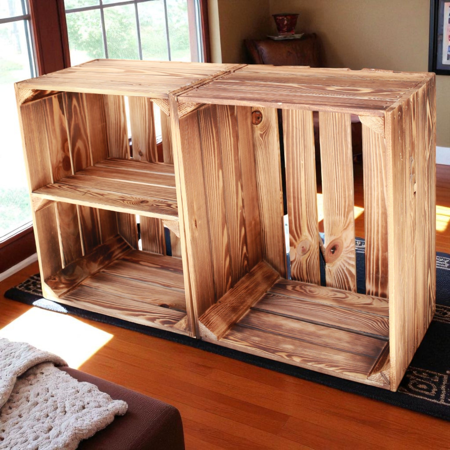 Lot de 4 étagères en bois 50 x 40 x 30 cm avec étagère courte