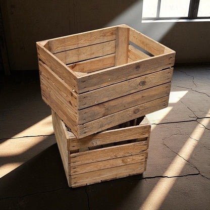 Holzkisten Obstkisten Vintage Natur 50 x 40 x 30cm im 2er Set