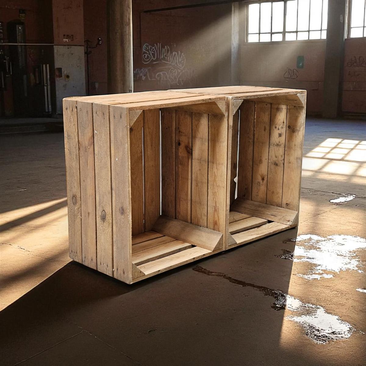 holzkisten aufbewahrung 2x XXL Holzkisten | Vintage-Design | DIY-Möbel | Aufbewahrung