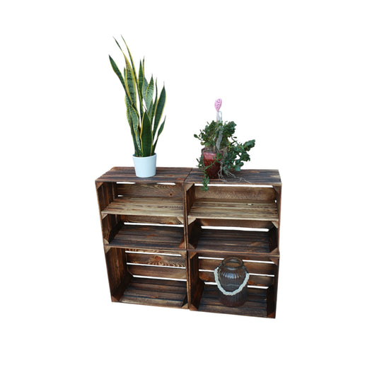 Obstkisten Geflammt 50 x 40 x 30cm 4er Set Regal Lang