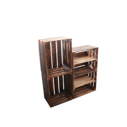 Obstkisten Geflammt 50 x 40 x 30cm 4er Set Regal Lang