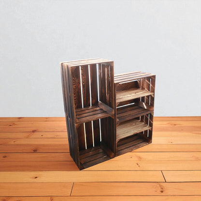 Obstkisten Geflammt 50 x 40 x 30cm 4er Set Regal Lang