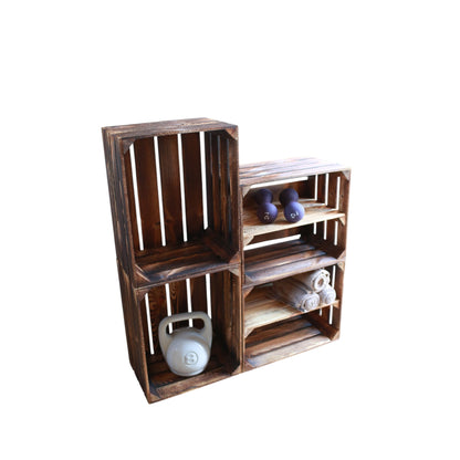 Obstkisten Geflammt 50 x 40 x 30cm 4er Set Regal Lang