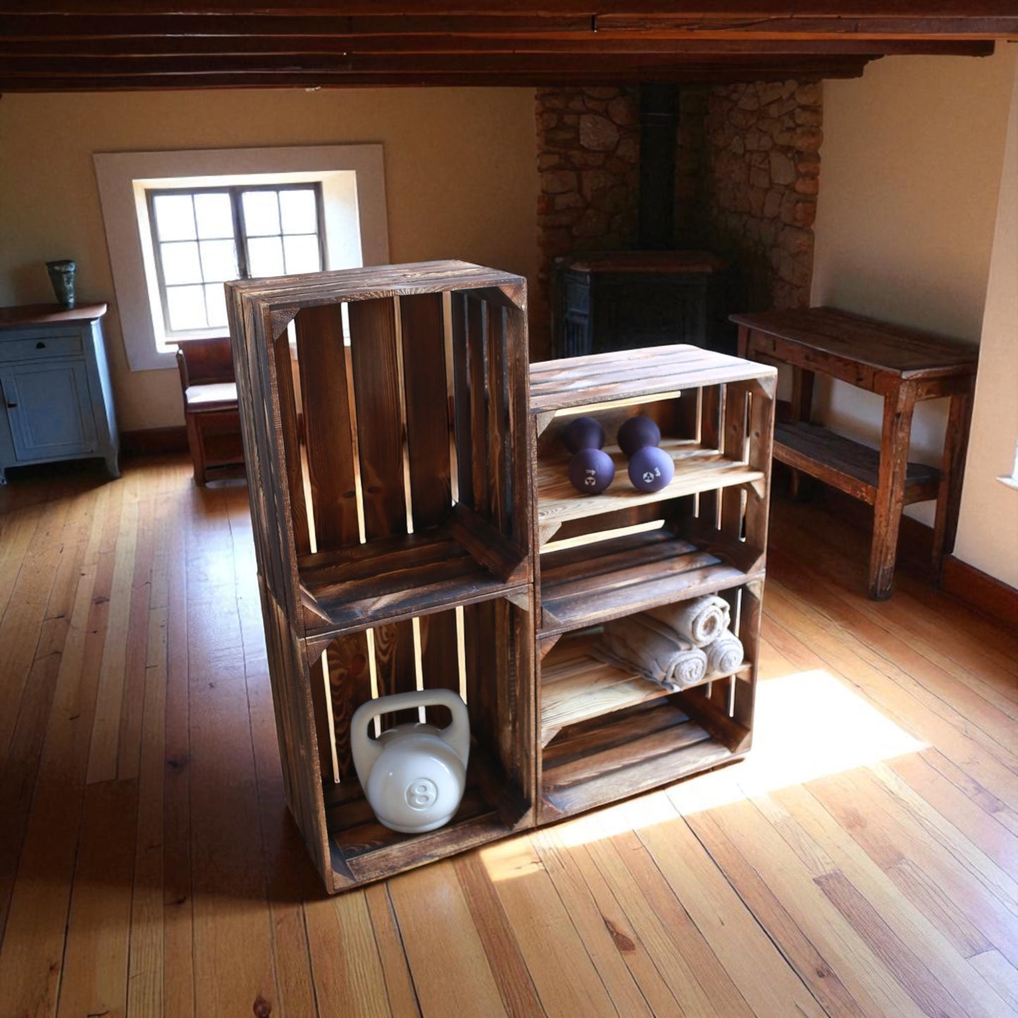 Obstkisten Geflammt 50 x 40 x 30cm 4er Set Regal Lang