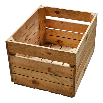 Caisse à fruits en bois 50 x 40 x 30 cm vintage naturelle solide et robuste