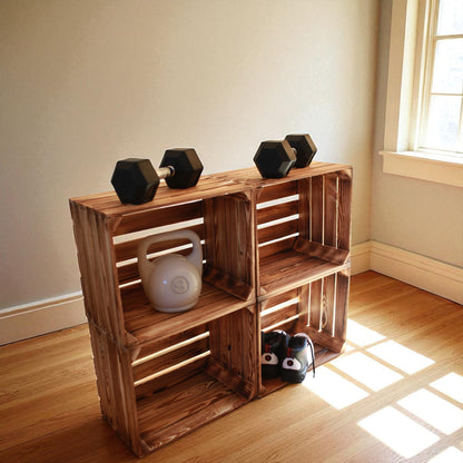 Holzkisten Geflammt 50 x 40 x 30cm 12er SET TOP