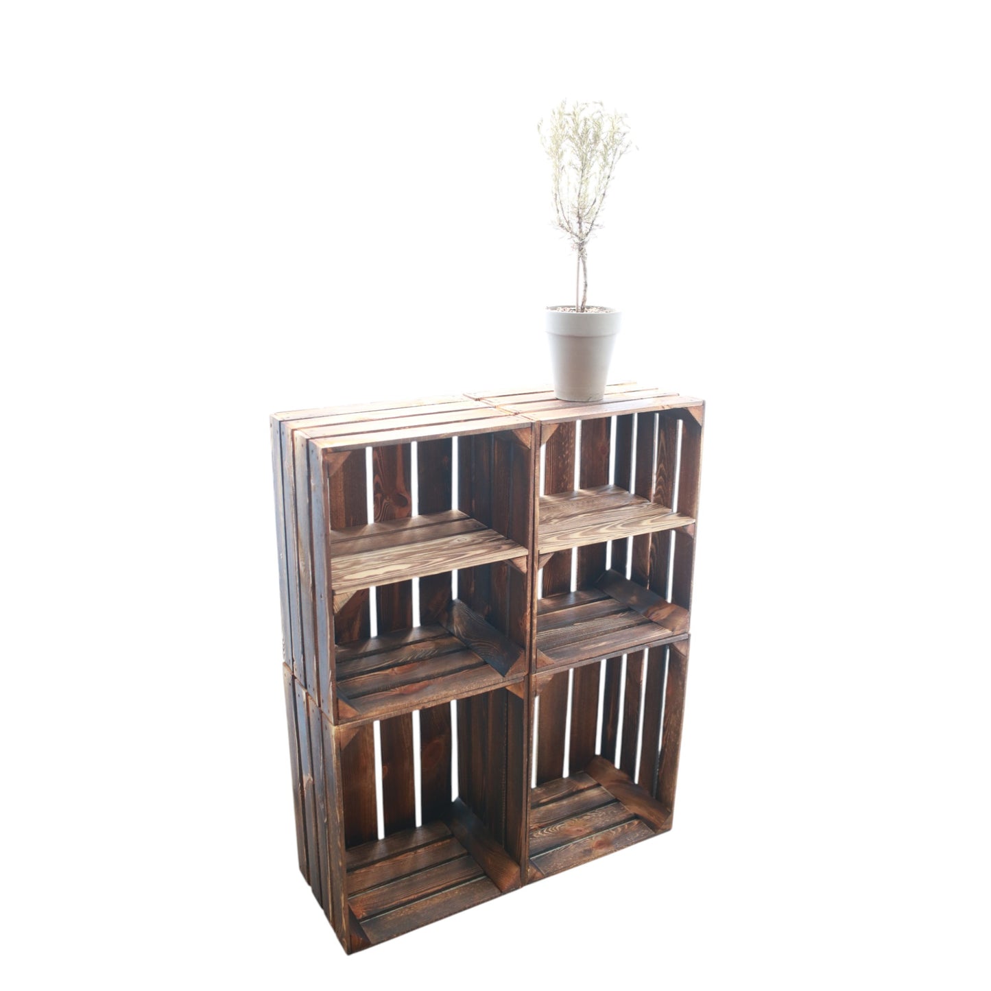 Holzkisten 4er Set Geflammt 50 x 40 x 30cm Regal