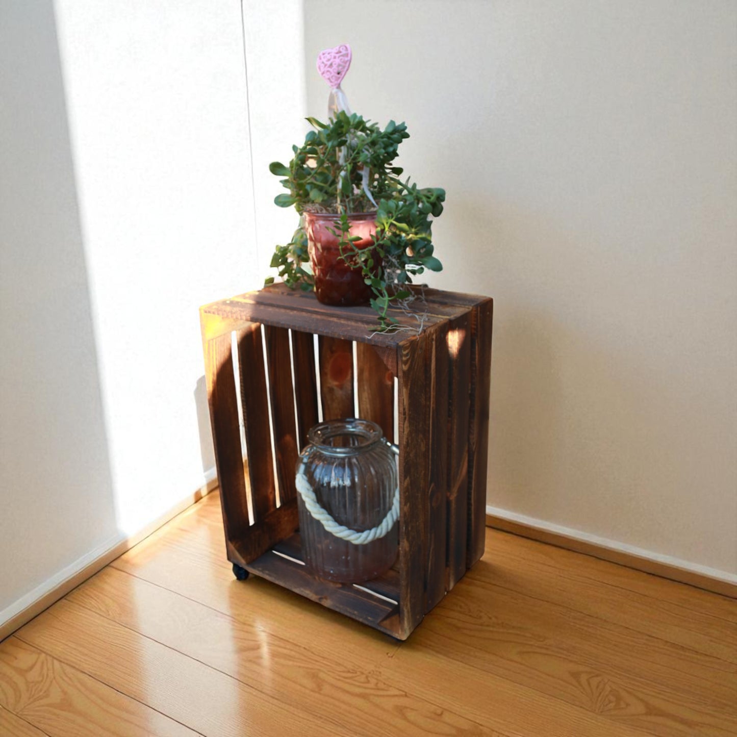 Caisse à fruits vintage flammée 50 x 40 x 30 cm