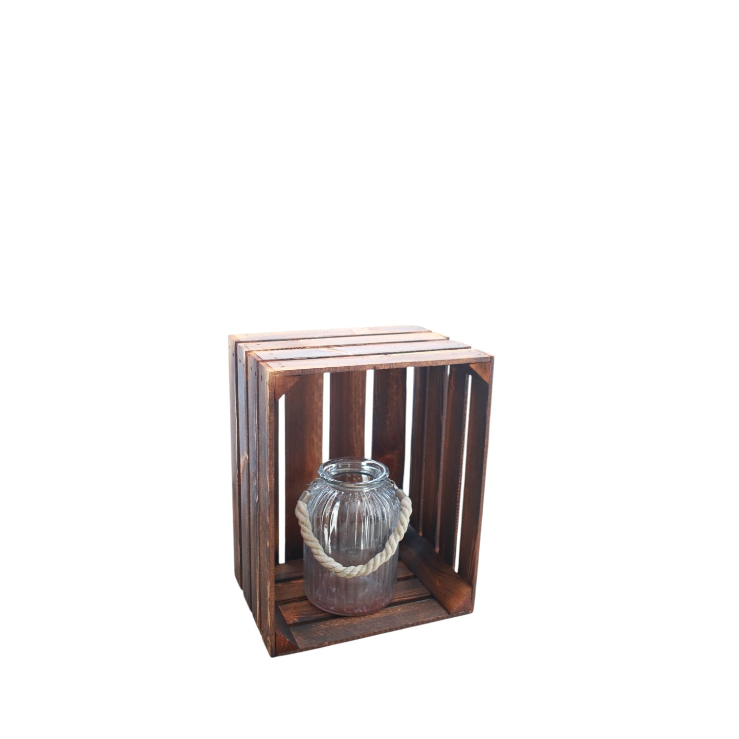 Obstkisten 3er Set Vintage Geflammt 50 x 40 x 30cm mit Regalboden