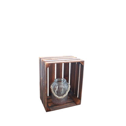 Obstkisten 3er Set Vintage Geflammt 50 x 40 x 30cm mit Regalboden