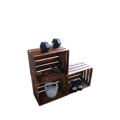 Obstkisten Vintage Geflammt 50 x 40 x 30cm 3 X