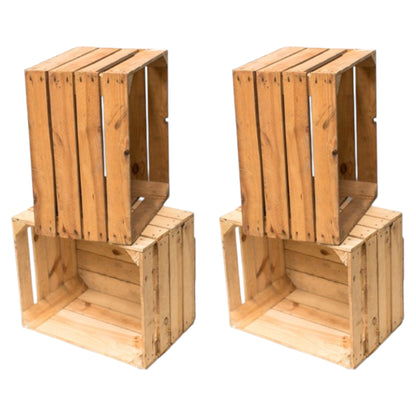 Holzkisten 4er Set 50 x 40 x 30cm Vintage Natur