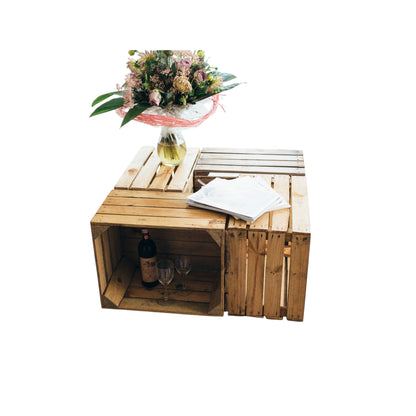 Holzkisten 4er Set 50 x 40 x 30cm Vintage Natur