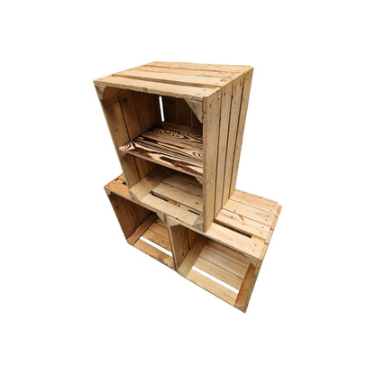 Holzkisten 3er Set 50 x 40 x 30cm Vintage mit Ablage Kurz verschraubt