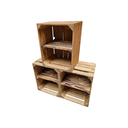 Holzkisten Vintage 3er Set 50 x 40 x 30cm Ablage kurz