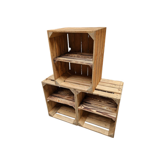 Holzkisten Vintage 3er Set 50 x 40 x 30cm Ablage kurz