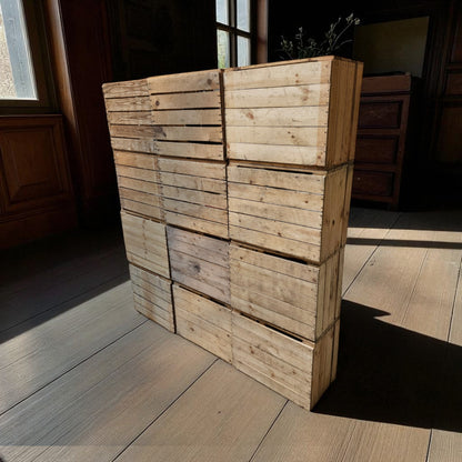 Holzkisten 12er Set 50 x 40 x 30cm Vintage Natur massiv und stabil