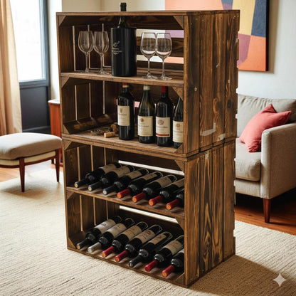 Coffret en bois 50x40x30cm Fond flammé Long