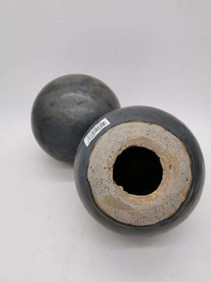 Gartenkugel Rosenkugel Keramik 12cm Anthrazit glasiert